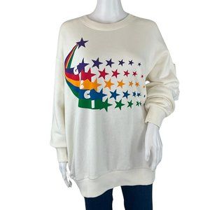 Gucci Women’s Sweatshirt Shooting Star Print Decorates Ivory Sz S